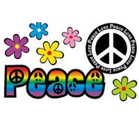 Autocollants pour voiture Amour et paix Love and Peace 03 Arc en ciel