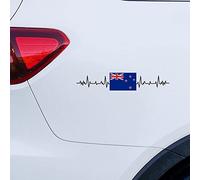 Autocollants pour voiture avec battement de cœur de la Nouvelle-Zélande - Autocollant pour fenêtre de voiture - Décoration patriotique - Autocollant en vinyle personnalisé pour ordinateur portable
