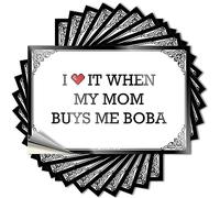 Autocollants pour voiture « I Love It When My Mom Buys Me Boba » - Autocollants pour casque de motard - Autocollants pour camions (12 x 18 cm)