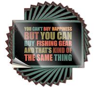 Autocollants pour voiture « You Can't Buy Happiness But Can Fishing Gear », autocollants vintage pour décoration de bar, autocollants et décalcomanies (8 x 12 cm)
