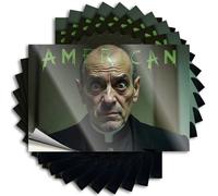 Autocollants pour voitures American Priest'S Haunting Gaze: A Portrait of Devotion and Myste Stickers 10 Pcs Funny Sticker Funny Sticker(12 x 18 cm)