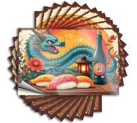 Autocollants pour voitures Dragon's Delight: A Sushi Feast Under The Sunset Sky Stickers 10 pcs drôles autocollants (12 x 18 cm)