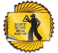 Autocollants pour votre zone de réalité virtuelle de voiture : « Enter at Your Own Risk » - 10 autocollants amusants pour pare-chocs (8 x 12 cm)