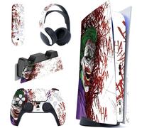 Autocollants Proetction pour ps5 Manette Accessoire,Sticker Skin Decal pour ps5 Standard Console & Controller & Télécommande & Casque & Station de Charge-Clown Hahaha