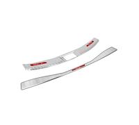 Autocollants Protection seuil Porte pour Toyota BZ4X 2023 Accessoires de Voiture en Acier Inoxydable Argent Noir Coffre pour Arrière À L'intérieur Protecteur De Pare-Chocs Couverture Seuil(Argent)