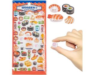 Autocollants Puffy - Stickers Sushi En Relief 3D | Adhésifs Mignons Pour - Mini Décoration Pour Scrapbook, Agenda & Cahier - Autocollants Auto-adhésifs Ṕour Coque Téléphone, Ordinateur Portabl