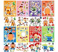 Autocollants Puzzle Réutilisables et Imperméables Toy Story 5 : Créez des Visages de Woody et Buzz pour Enfants - Idéal pour Bricolage, Décoration de Noël et Cadeaux 2 set of 16pcs