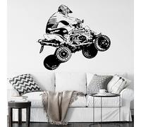 Autocollants Quatre Motocross Motocross Noirs Chambre Sports Art mural Toilettes des garçons Fond peint mural