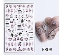 Autocollants R¿¿Fl¿¿Chissants Pour Ongles",Soleil,Lune,¿¿Toiles,3d,Serpent Dor¿¿,Flamme,Oiseaux,Roses,Feuilles,Nouvel An,Curseur Bronzant,"Lef908 - Type F808
