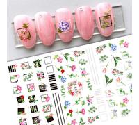 Autocollants R¿¿Fl¿¿Chissants Pour Ongles",Soleil,Lune,¿¿Toiles,3d,Serpent Dor¿¿,Flamme,Oiseaux,Roses,Feuilles,Nouvel An,Curseur Bronzant,"Lef908 - Type F802