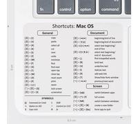 Autocollants raccourcis Mac OS | Raccourcis transparents en anglais 8,5 x 8 cm