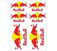 Autocollants - RED BULL - Logos Moto - 2 x 20x12 cm et 4 x 13x7,5 cm - Impression haute qualité - Adhésif