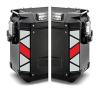 Autocollants réfléchissants bicolores compatibles avec valises latérales GIVI TREKKER OUTBACK 48 37 l Motorrad (Blanc-Rouge)