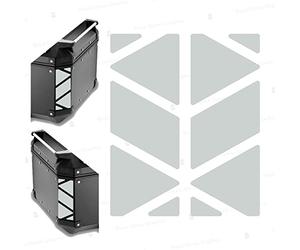 Autocollants réfléchissants compatibles avec GIVI Monokey Trekker Outback Bauletto Coffre en aluminium TOP CASE 42 58 litres (Blanc)