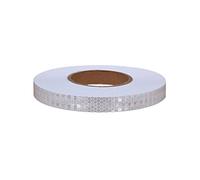 Autocollants réfléchissants imperméables, Bande autocollante de sécurité auto-adhésive en treillis cristal, couleur unie, avertissement danger, for vélo moto 2CM x 50M(White)