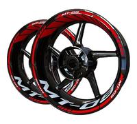 Autocollants Réfléchissants pour Jantes De Moto pour MT09 MT 09 MT-09 2020-2023, Kit Complet Lot Complet d'autocollants de Jante(Rouge)