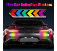 Autocollants Réfléchissants Pour Voiture, 2 Pièces, Anti-Collision, Anti-Rayures, Colorés, Lumineux, Avertissement De Sécurité