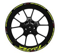 Autocollants Réfléchissants Rayures Jantes De Moto, Ensemble Complet Décalcomanies Avant Et Arrière Pour YAMAHA YZFR1 2022 Fond jante réfléchissant(Color22)