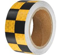 Autocollants réfléchissants universels jaunes et noirs à damier de 5 cm x 10 m pour voiture - Bande réfléchissante de sécurité - Protecteur réfléchissant - Lot de 1