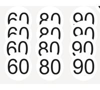 Autocollants Réglementaires de Limitation de Vitesse pour Poids Lourds, Pack de 12 Disques 60-80-90 km/h, Vinyle Haute Visibilité, Installation Facile, Blanc et Noir (12)
