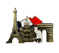 Autocollants Rétro Paris - Paris France Aimant De Réfrigérateur | Autocollant Rétro De Porte De Réfrigérateur De Paris | Aimant De Réfrigérateur Décoratif en Métal | Autocollants Magnétiques De