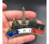Autocollants rétro Paris pour réfrigérateur, aimants de réfrigérateur en métal de Dessin animé stéréo, aimants en Forme de Paysage rétro, Souvenirs de Voyage de Cuisine, Autocollants magnétiques