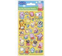 Autocollants réutilisables Peppa Pig Love | Produit sous licence officielle | Réutilisable sur surfaces non poreuses, jaune, 19,5 cm x 9,5 cm