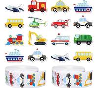 Autocollants réutilisables pour voitures, bus, camions et avions - 500 pièces - Rouleau de stickers décoratifs pour enfants sur papier d'art - 6 x 6 cm