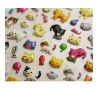 Global Gift Autocollants réutilisables - Relief 3D - Chats Mignons