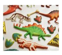 Autocollants réutilisables - Relief 3D - Dinosaures et fossiles Multicolore