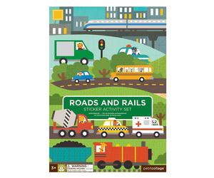 Autocollants réutilisables - routes et rails multicolor TU