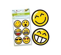 Autocollants ronds Emojis - FOLIA - 4 Feuilles - 6 Stickers par Feuille - Papier - Coloré