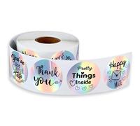 Autocollants Ronds ""Thank You For Your Order"" Happy Mail "", 50 ? 500 Pièces, Étiquettes De Scellage Florales Colorées Argentées, Faites À La Main, Diy Bricolage