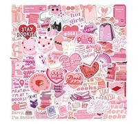 Autocollants roses, 120 pièces d'autocollants en vinyle imperméables pour scrapbooking, autocollants graffiti esthétiques mignons Y2K pour ordinateurs portables, carnets, skateboards, vélos (Style 6)