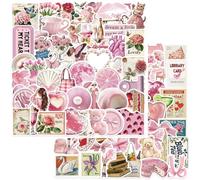 Autocollants roses, lot de 100 - En vinyle imperméable - Pour scrapbooking, Y2K - Autocollants graffiti esthétiques mignons pour ordinateurs portables, journaux, skateboards, vélos, motos (style 5)