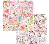 Autocollants roses, lot de 100 - En vinyle imperméable - Pour scrapbooking, Y2K - Autocollants graffiti esthétiques mignons pour ordinateurs portables, journaux, skateboards, vélos, motos (style 4)