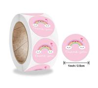 Autocollants Roses Remerciement Kawaii, 100/500 Pièces, Autocollants Mignons Soleil Nuages Arc-En-Ciel Pour Cadeau Fait À La Main, Étiquettes Décoratives Pour Récompense D'enfants