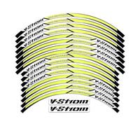 Autocollants Roues Jantes Autocollants pour Jantes De Moto 19" Et 17" pour Suzuki V-Strom 250 SX, Vstrom 1000 1050 XT DL 650, Bandes Réfléchissantes Stickers Kit(Couleur 1)