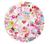 Autocollants Saint-Valentin, 100 Pièces Valentin Autocollants Décoration, Valentin Sticker, Etiquette Saint-Valentin, Thème Amour, pour Scrapbooking, Bouteilles et Eenveloppes (B)