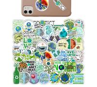 Autocollants « Save The Earth » réutilisables - Vert nature - Fournitures artistiques pour skateboards, ordinateurs portables, bureaux, ordinateurs portables, bouteilles d'eau, tasse d'eau
