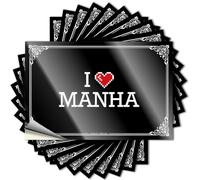 Autocollants « Saying Boys Billiard Half Hard I Love Manha » - Résistants aux rayures (8 x 12 cm)