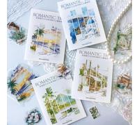 Autocollants Scrapbooking Aesthetic Lot de 120 autocollants de voyage et de plage décoratifs autocollants en papier décoration pour album Scrapbook artisanal, agenda calendrier, bricolage
