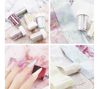 Autocollants Séries Marbre Or Blanc Pour Ongles, Étiquette De Transfert, Nail Art 3d, Accessoires, 1 Pièce