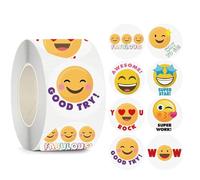 Autocollants Smiley,Autocollant de Recompense 500 Enseignant Et étudiant Autocollant Sceau Cadeau Étiquettes Rondes en Papier Autocollants à Pois