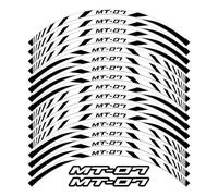 Autocollants Stickers Autocollant De Jante De Moto 17 Pouces pour Y&amaha MT07 MT-07 MT 07 Bande Réfléchissante Résistante Aux Intempéries Autocollants Jantes(Blanc)