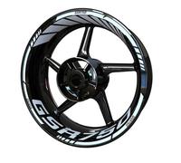 Autocollants Stickers Autocollants De Roue De Moto pour Suzuki GSR750 GSR 750, Ensemble De Bandes De Jantes Et De Pneus, Autocollants pour Moyeux Autocollants Jantes(Couleur 8)