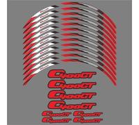 Autocollants Stickers Autocollants Réfléchissants pour Jantes De Moto 15/14 Pouces pour B&MW C400GT C 400 C400 GT, Kit Complet De Décoration Autocollants Jantes(Rouge)