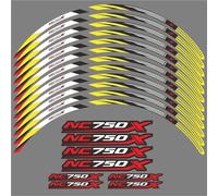 Autocollants Stickers Autocollants Réfléchissants pour Jantes De Moto pour H&Onda NC750 NC 750 X 750X NC750X 2014-2024, Ensemble Complet Autocollants Jantes(Jaune)