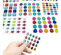 Autocollants Strass Autocollant Cristal Auto-Adhésif Bijoux Autocollants Gem Feuilles Différentes pour Maquillage Corps et Ongles Scrapbooking Embellissements Enfants Artisanat(8 feuilles)