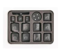Autocollants Tableau Bord Compatible Avec Benz C180 2011-2014 Pour C200 2010-2014 Pour C230 2008-2009 14X Autocollants Bouton Commutation Fenêtre Voiture Accessoires(Black)
